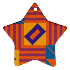 Shapes And Stripes Symmetric Design Ornament (star) by LalyLauraFLM