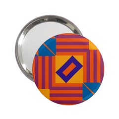 Shapes And Stripes Symmetric Design 2 25  Handbag Mirror by LalyLauraFLM