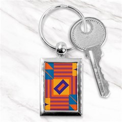 Shapes And Stripes Symmetric Design Key Chain (rectangle) by LalyLauraFLM