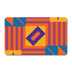 Shapes And Stripes Symmetric Design Magnet (rectangular) by LalyLauraFLM