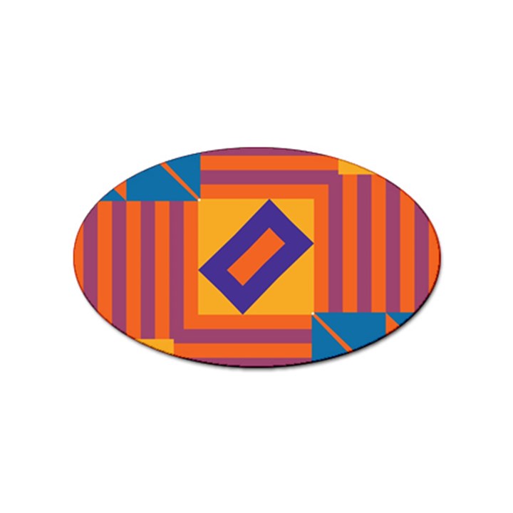 Shapes and stripes symmetric design Sticker Oval (10 pack)