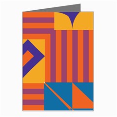 Shapes And Stripes Symmetric Design Greeting Card by LalyLauraFLM