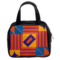 Shapes And Stripes Symmetric Design Classic Handbag (two Sides) by LalyLauraFLM