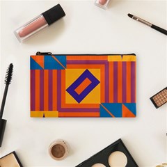 Shapes And Stripes Symmetric Design Cosmetic Bag (small) by LalyLauraFLM