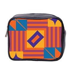 Shapes And Stripes Symmetric Design Mini Toiletries Bag (two Sides) by LalyLauraFLM