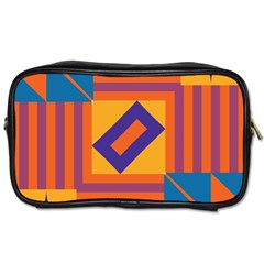 Shapes And Stripes Symmetric Design Toiletries Bag (one Side) by LalyLauraFLM