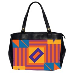 Shapes And Stripes Symmetric Design Oversize Office Handbag (2 Sides) by LalyLauraFLM