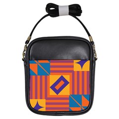 Shapes And Stripes Symmetric Design Girls Sling Bag by LalyLauraFLM