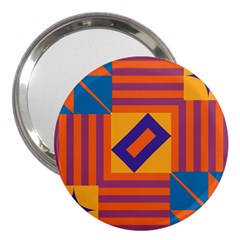 Shapes And Stripes Symmetric Design 3  Handbag Mirror by LalyLauraFLM