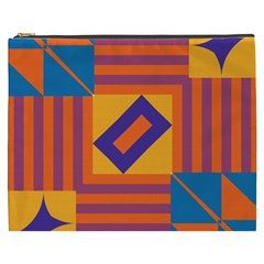 Shapes And Stripes Symmetric Design Cosmetic Bag (xxxl) by LalyLauraFLM