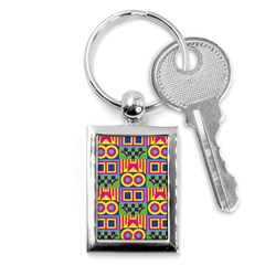 Colorful Shapes In Rhombus Pattern Key Chain (rectangle) by LalyLauraFLM