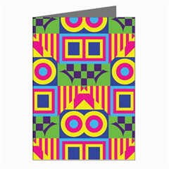 Colorful Shapes In Rhombus Pattern Greeting Cards (pkg Of 8) by LalyLauraFLM