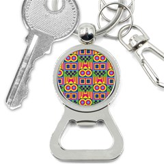 Colorful Shapes In Rhombus Pattern Bottle Opener Key Chain by LalyLauraFLM