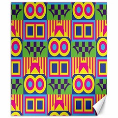 Colorful Shapes In Rhombus Pattern Canvas 8  X 10  by LalyLauraFLM