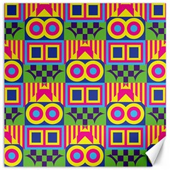 Colorful Shapes In Rhombus Pattern Canvas 20  X 20  by LalyLauraFLM