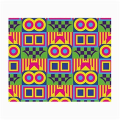 Colorful Shapes In Rhombus Pattern Small Glasses Cloth (2 Sides) by LalyLauraFLM