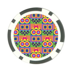 Colorful Shapes In Rhombus Pattern Poker Chip Card Guard (10 Pack) by LalyLauraFLM