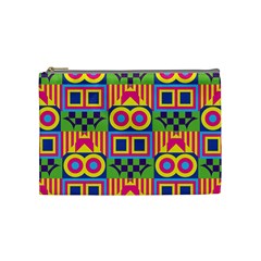 Colorful Shapes In Rhombus Pattern Cosmetic Bag (medium) by LalyLauraFLM