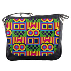 Colorful Shapes In Rhombus Pattern Messenger Bag by LalyLauraFLM