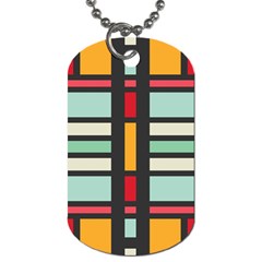 Mirrored Rectangles In Retro Colors Dog Tag (two Sides) by LalyLauraFLM