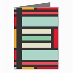 Mirrored Rectangles In Retro Colors Greeting Card by LalyLauraFLM