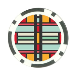 Mirrored Rectangles In Retro Colors Poker Chip Card Guard by LalyLauraFLM