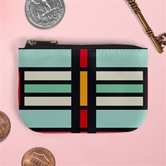 Mirrored Rectangles In Retro Colors Mini Coin Purse by LalyLauraFLM