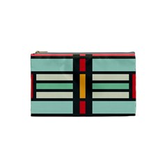 Mirrored Rectangles In Retro Colors Cosmetic Bag (small) by LalyLauraFLM