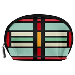 Mirrored Rectangles In Retro Colors Accessory Pouch by LalyLauraFLM