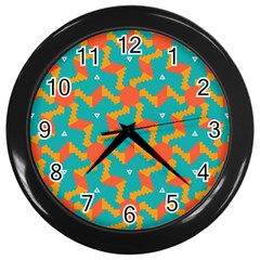 Sun Pattern Wall Clock (black) by LalyLauraFLM