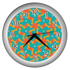 Sun Pattern Wall Clock (silver) by LalyLauraFLM