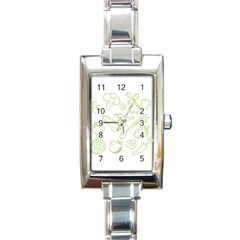 Green Vegetables Rectangle Italian Charm Watches