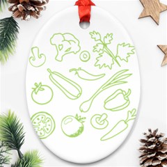 Green Vegetables Ornament (oval) 