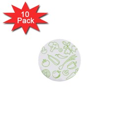 Green Vegetables 1  Mini Buttons (10 Pack) 