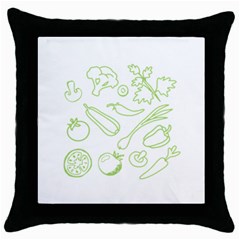 Green Vegetables Throw Pillow Cases (black) by Famous