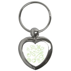 Green Vegetables Key Chains (heart) 