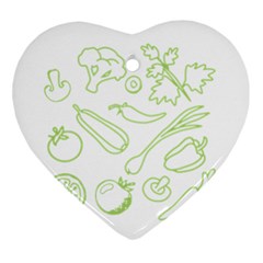 Green Vegetables Heart Ornament (2 Sides)