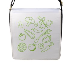 Green Vegetables Flap Messenger Bag (l)  by Famous