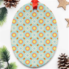 Cute Seamless Tile Pattern Gifts Ornament (oval) 