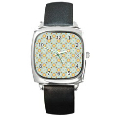 Cute Seamless Tile Pattern Gifts Square Metal Watches