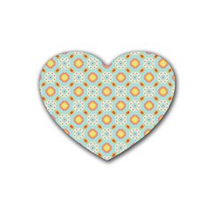 Cute Seamless Tile Pattern Gifts Rubber Coaster (heart) 