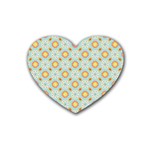 Cute Seamless Tile Pattern Gifts Rubber Coaster (Heart)  Front