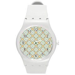 Cute Seamless Tile Pattern Gifts Round Plastic Sport Watch (m)