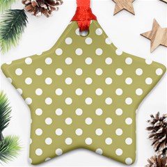 Lime Green Polka Dots Ornament (star)  by GardenOfOphir