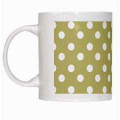 Lime Green Polka Dots White Mugs by GardenOfOphir