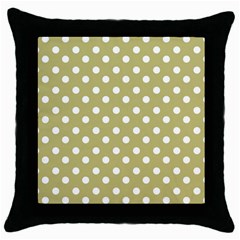 Lime Green Polka Dots Throw Pillow Cases (black)