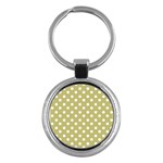 Lime Green Polka Dots Key Chains (Round)  Front