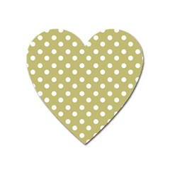 Lime Green Polka Dots Heart Magnet by GardenOfOphir