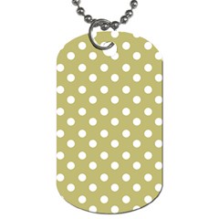 Lime Green Polka Dots Dog Tag (one Side) by GardenOfOphir