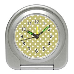 Lime Green Polka Dots Travel Alarm Clocks